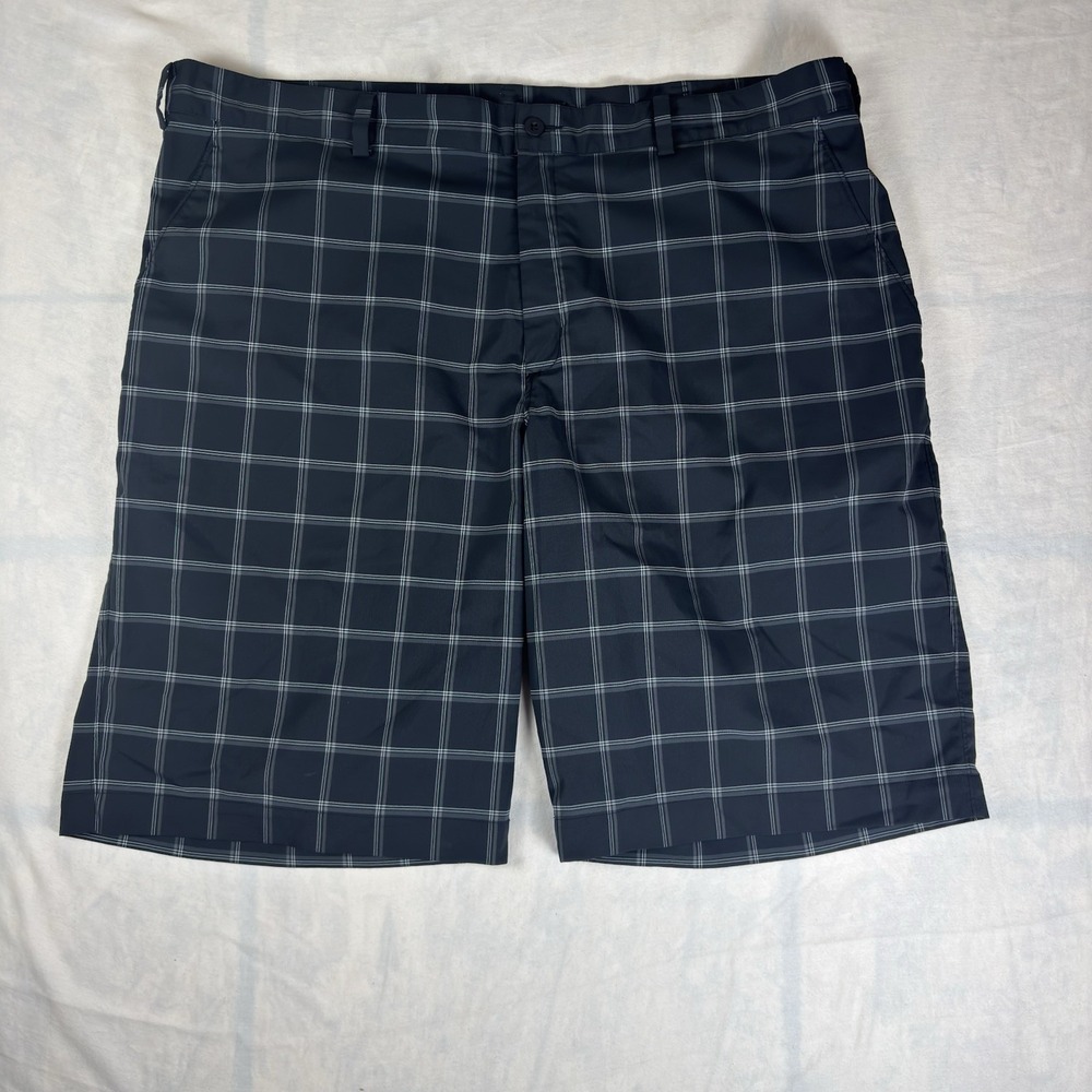 Nike Shorts Golf Mens 42‎ Plaid Bermuda Performance Black 487306 12" Inseam